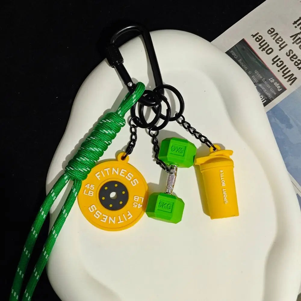 Dopamine Fitness Series Pendant Barbell Plates Detachable Key Chain Zpaxo