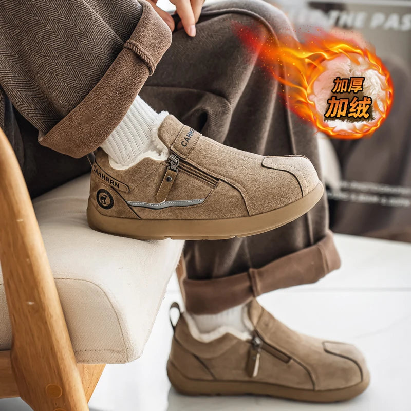 Men Boots Winter Slippers Warm Shoes Waterproof Non-slip Plush