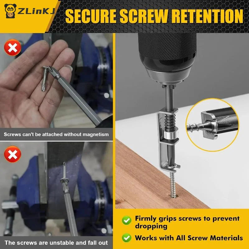 ▶1Pcs Spring-Loaded Screw Holder Bit Wear Resist Anti-Drop Screwdriver Bit Universal Screw RetainingFor Electricians Mechanics Zpaxo