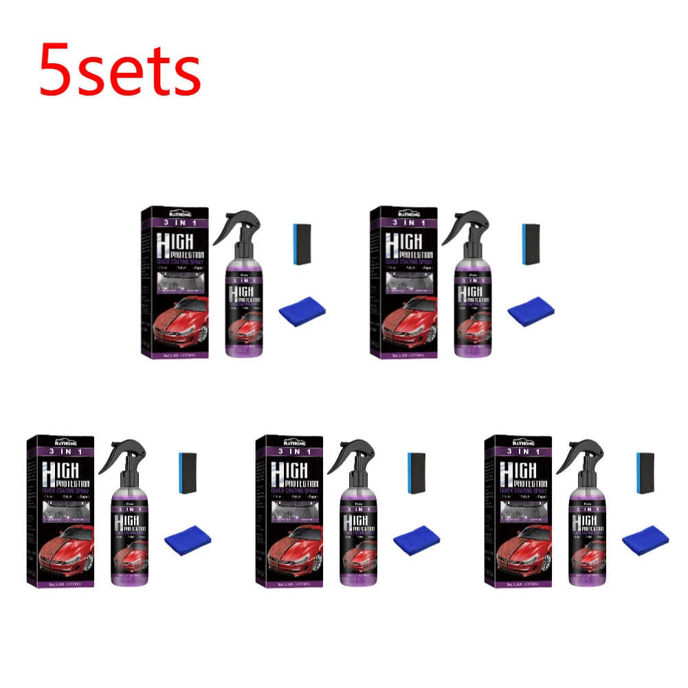 3 In 1 Auto Nano Ceramic Coating 100ml Car Paint Scratch Repair Remover Car Nano Spray Glass Hydrophobic Coating Car Paint Care Zpaxo 5sets