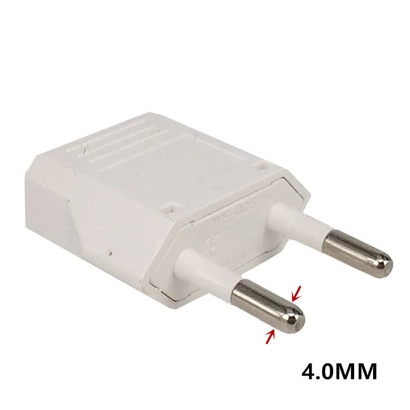 EU Plug Sockets Electrical European US To EU Plug Electrical Sockets Converter Travel Europe Power Plug Adapter Socket 4.0/4.8mm Zpaxo