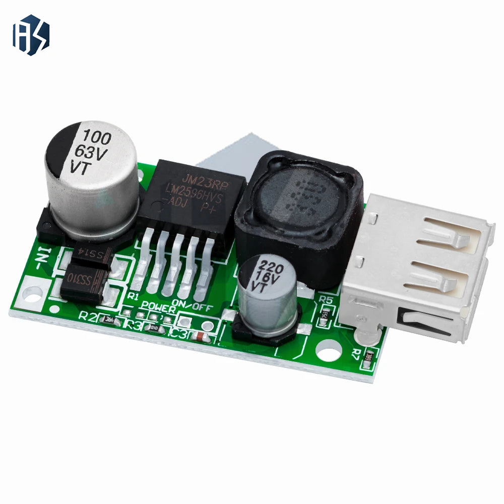 LM2596HV LM2596HVS 5V DC-DC Step Down Buck Converter Module 9V 12V 24V 36V 48V to 5V 3A USB Charger Module Board Zpaxo