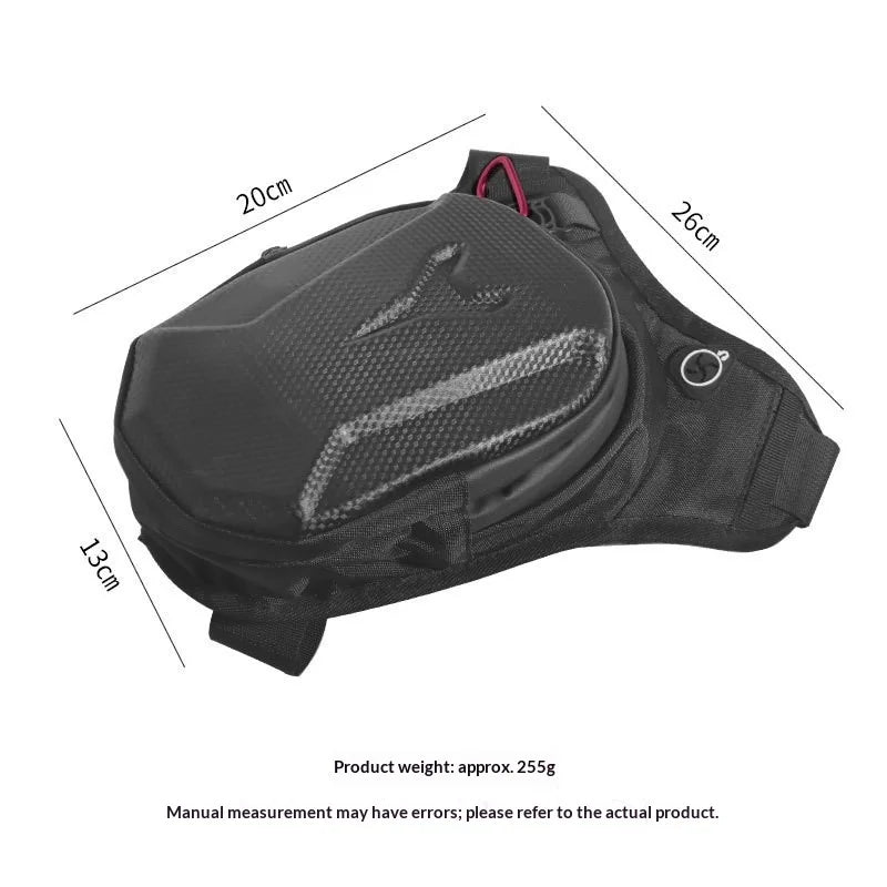 HOMEFISH Black Motorcycle Leg Bag Waterproof Rider Waist Cycling Bike