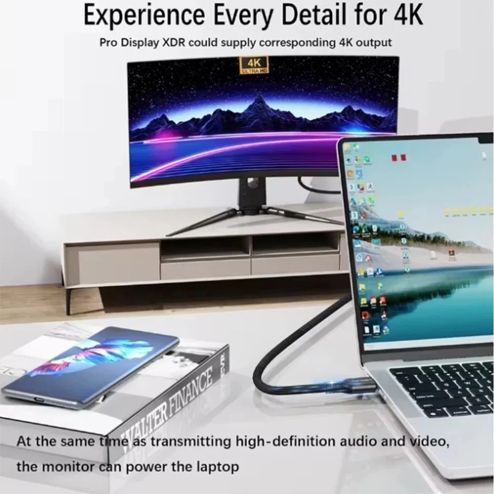 240W USB C to C 3.2 Gen2 Cable 20Gbps 48V 5A 4K 60Hz QC 3.0 Fast Charging Data Cord for MacBook Pro Samsung Xiaomi SSD Laptop Zpaxo