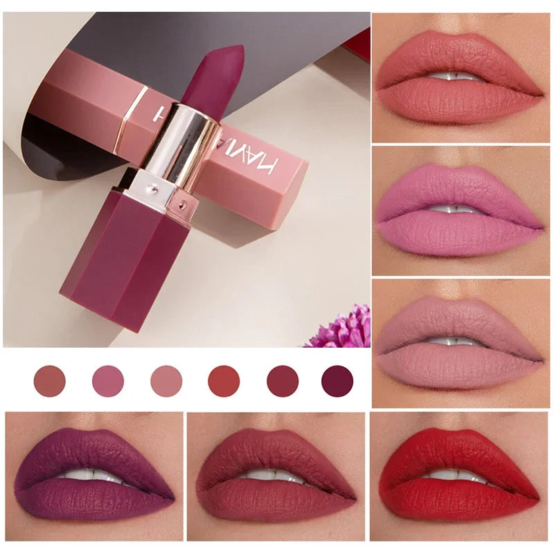 6-Color Matte Lipstick Non-fading Non-stick Cup Long-lasting Velvet