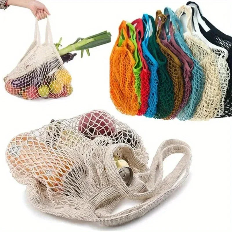 Reusable Mesh Shopping Bags Washable Fruit Vegetable String Net