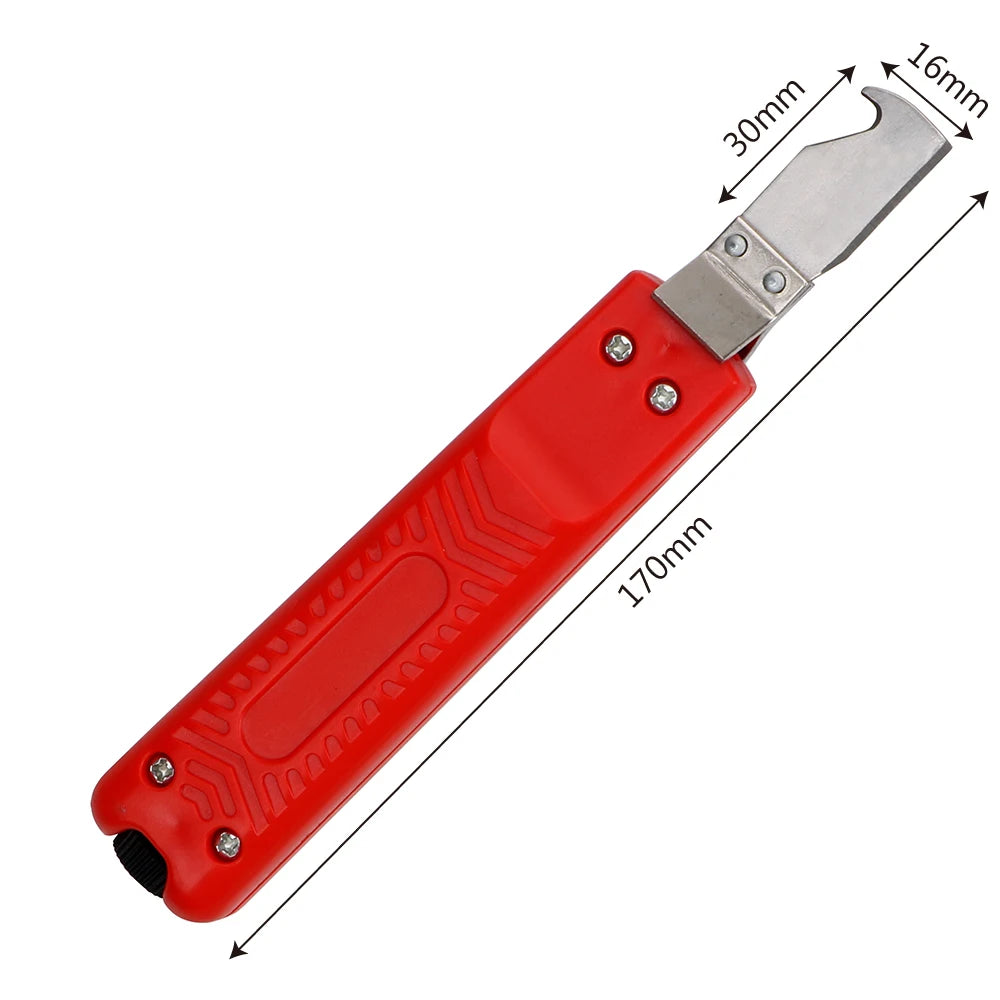 Fastness Rubber Handle Insulation Stripper Wire Knife 8- PVC Cable