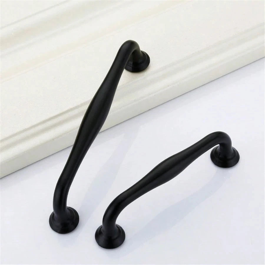 1/2Pcs Black Cabinet Handles Aluminum Alloy Cabinet Pulls Drawer Knobs for Kitchen Bathroom Closet Cupboard Wardrobe Hardware Zpaxo