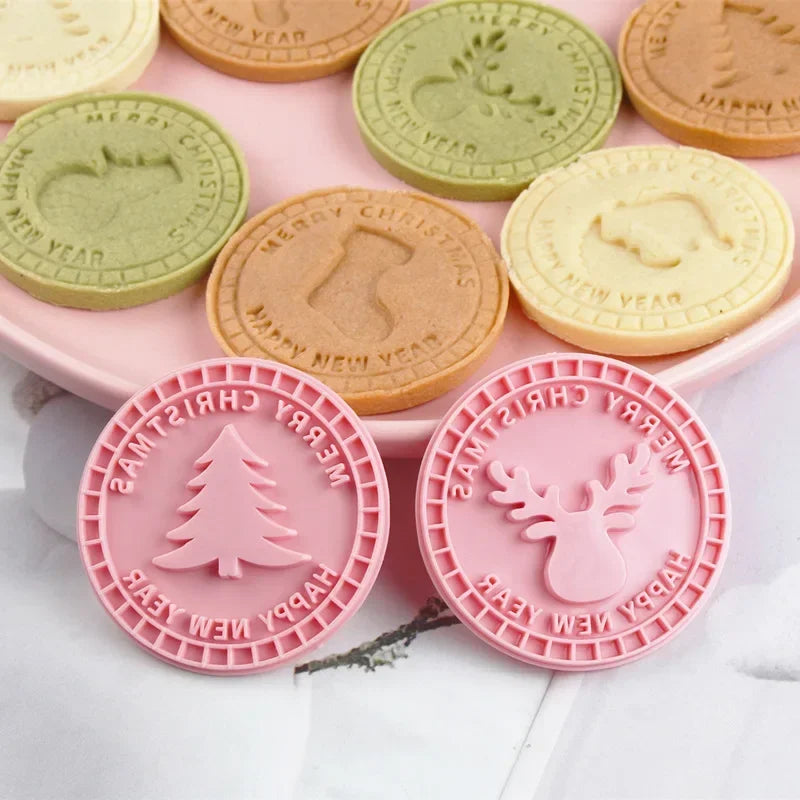 9-Piece 3D Christmas Cookie Mold Set – Santa, Snowman & Elk Cookie Mold Set Zpaxo