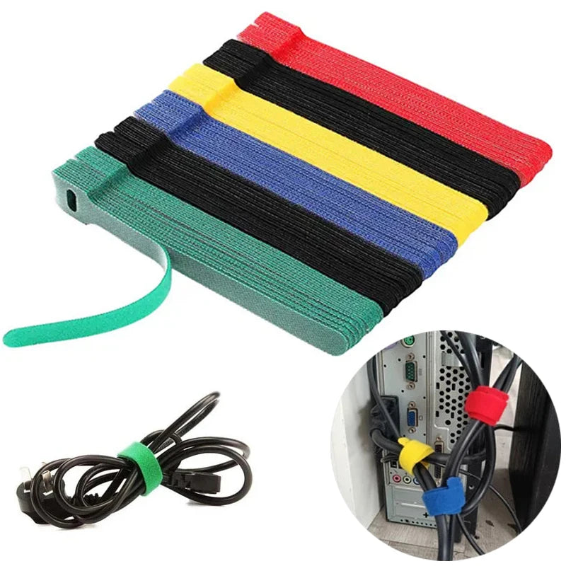 10 30 Releasable Cable Organizer Ties Nylon Strap Wire Management