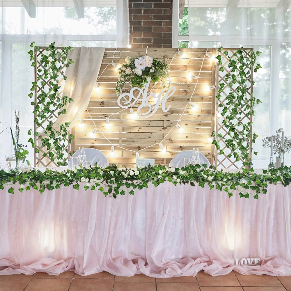 2 12M Artificial Plant Green Ivy Leaf Garland Fake Creeper Hanging
