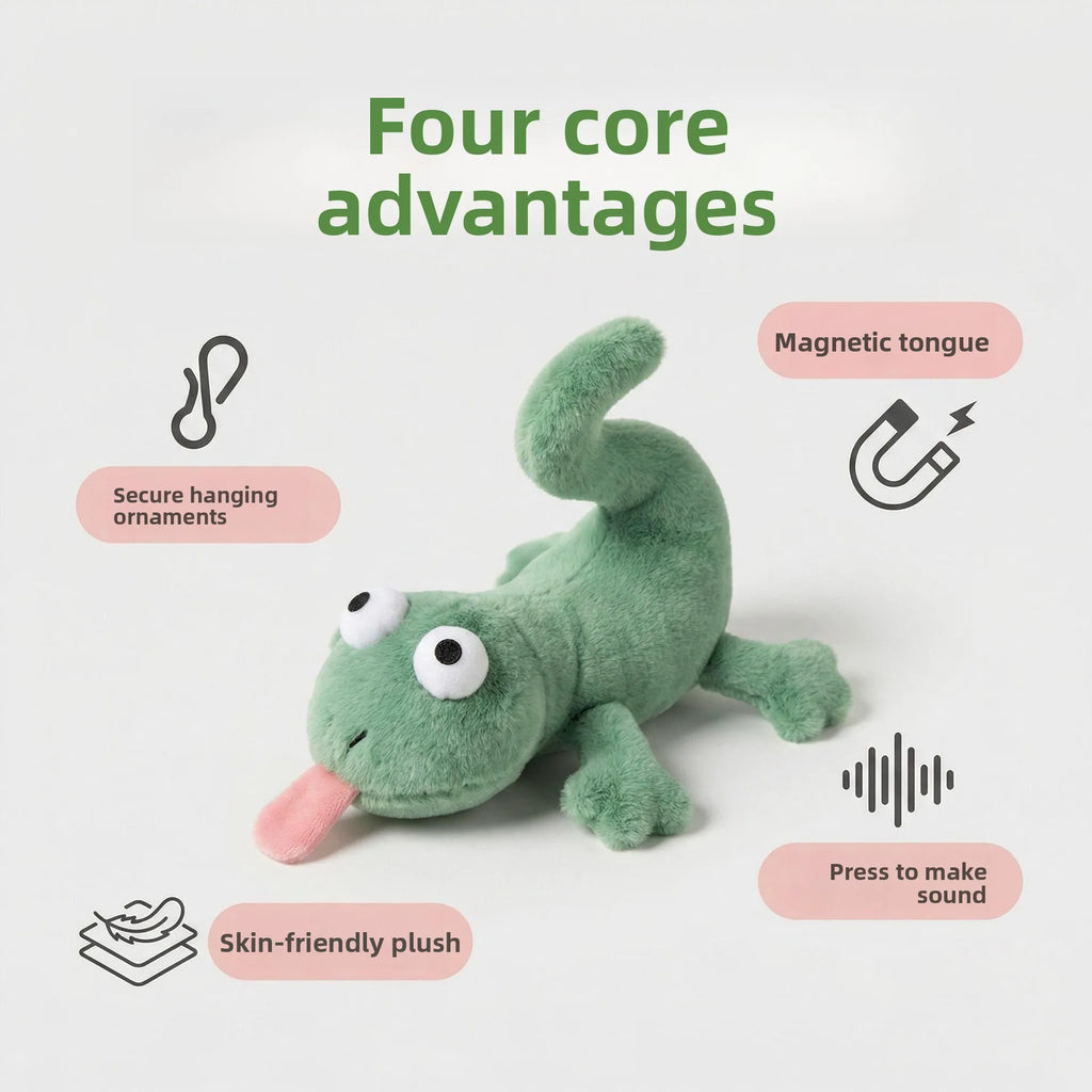 Squeaky Beaver Plan Sound-making Lizard Abstract Funny Plush Toy