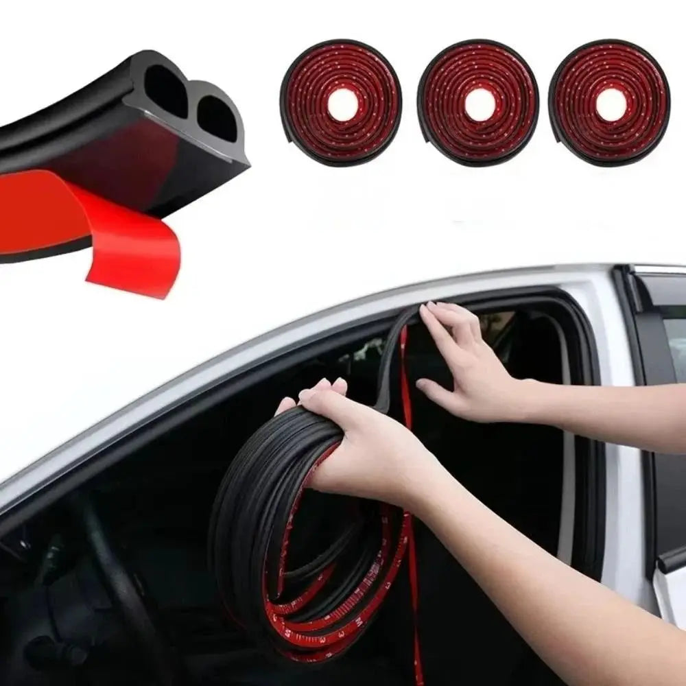 Soundproof Car Door Seal Strip 16M Dustproof Door Weather Strips Waterproof Rubber Double Layer Sealing Protector Outdoor Zpaxo