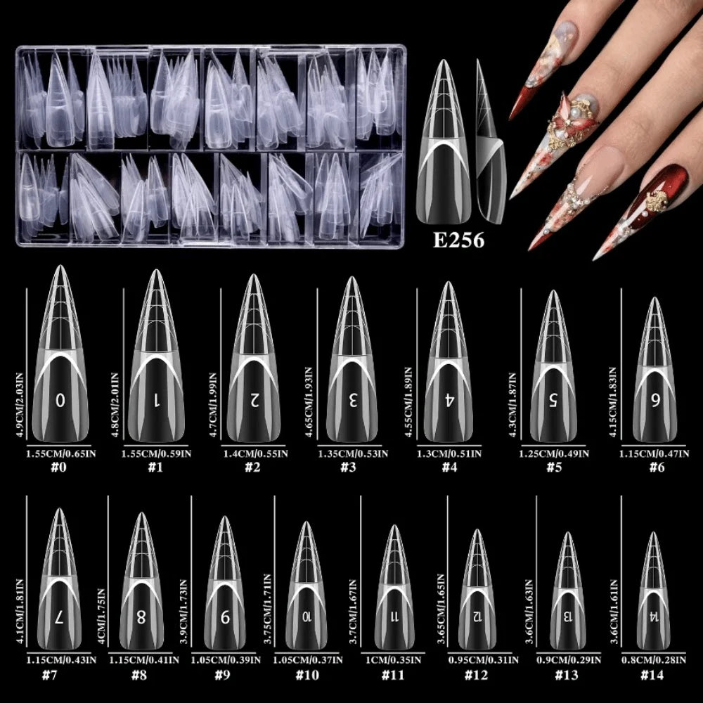 150Pcs Transparent False Nail Full Cover 15 Sizes Nail Forms Smart French Line Quick Building Nail Extension Form Zpaxo 2