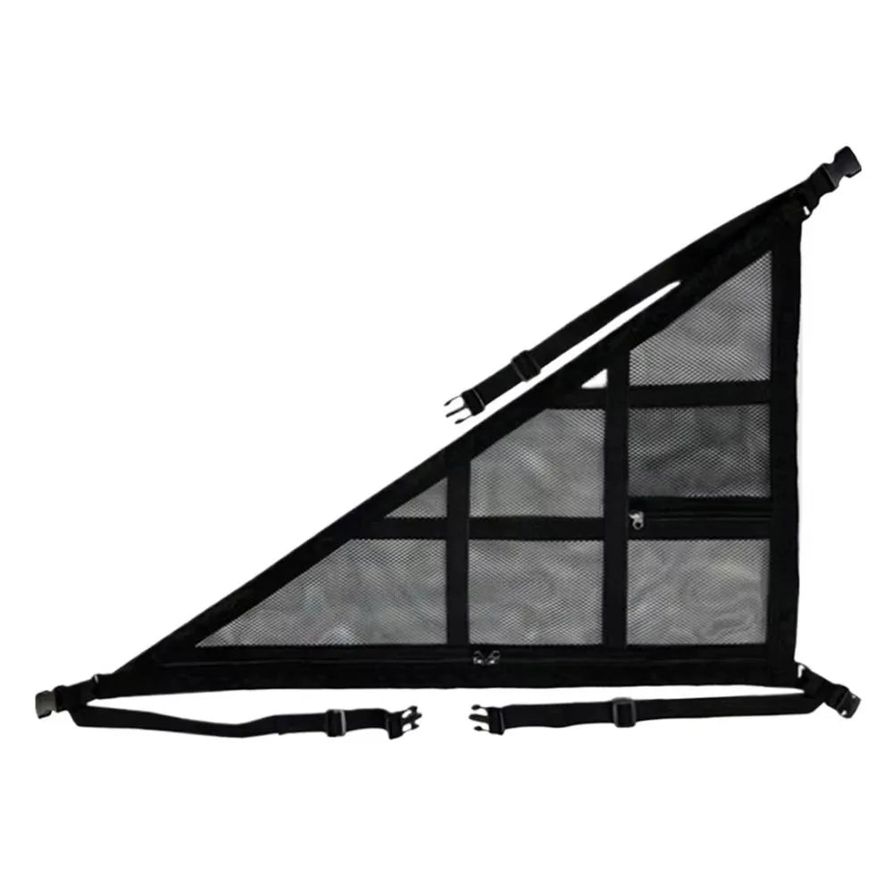 Double-layer Car Ceiling Triangle Net Adjustable Double Pocket Triangular Ceiling Storage Bag Space Saving Breathable Zpaxo Black 80-53cm