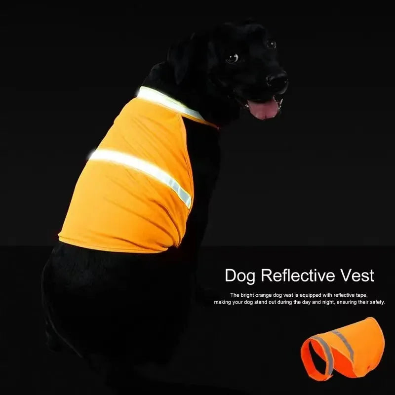 Hot selling fluorescent dog clothes big dog reflective safety clothing at night summer pet breathable vest Zpaxo