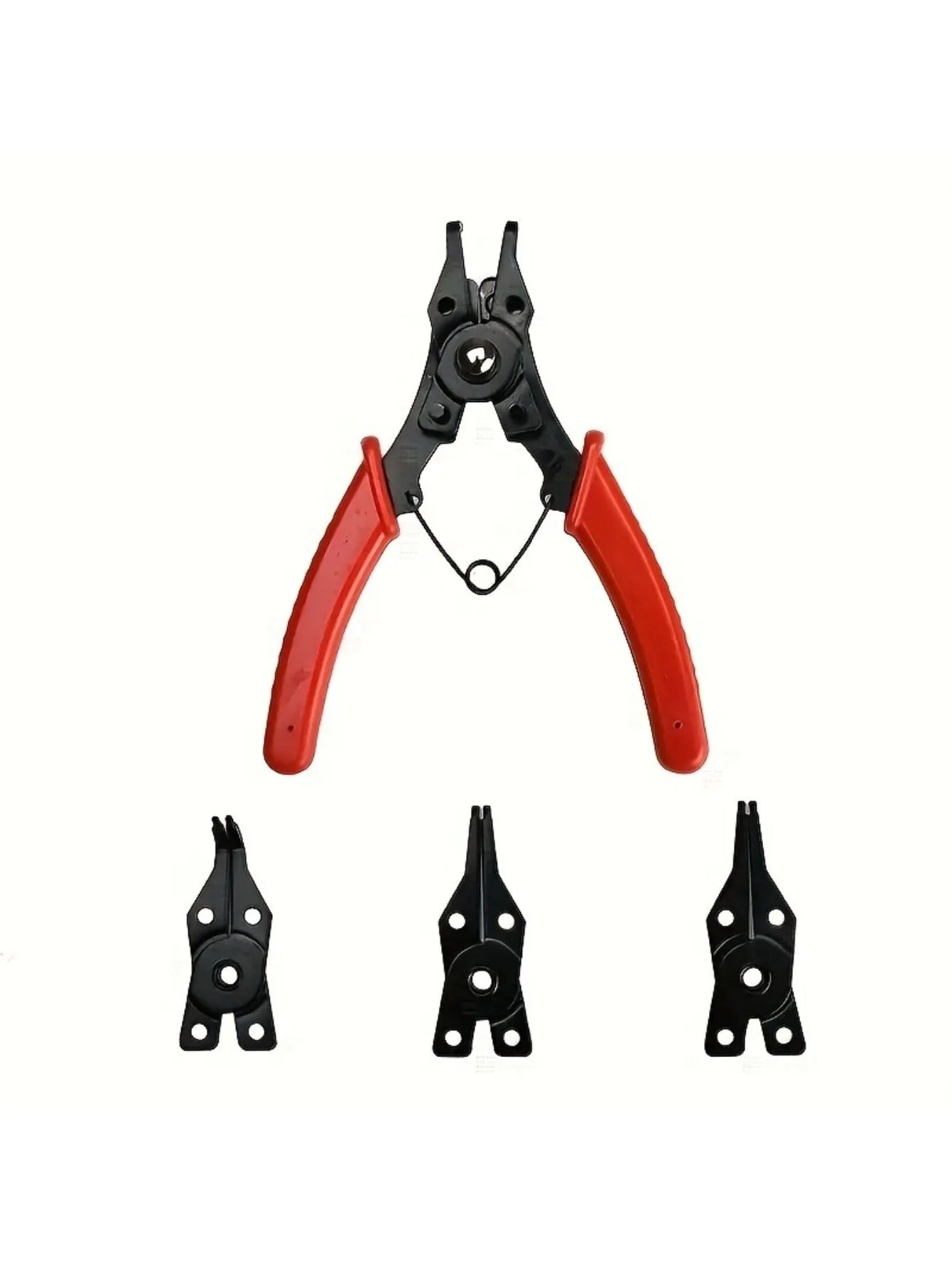 4-In-1 Circlip Pliers Snap Ring Multi Crimp Removable Plier Head