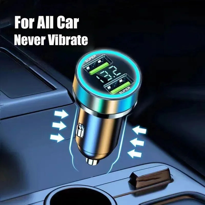 240W Car Charger Dual USB Port 12V Fast Charging For iPhone Samsung Xiaomi Quick Charge Adapter With Digital Display Car Charger Zpaxo