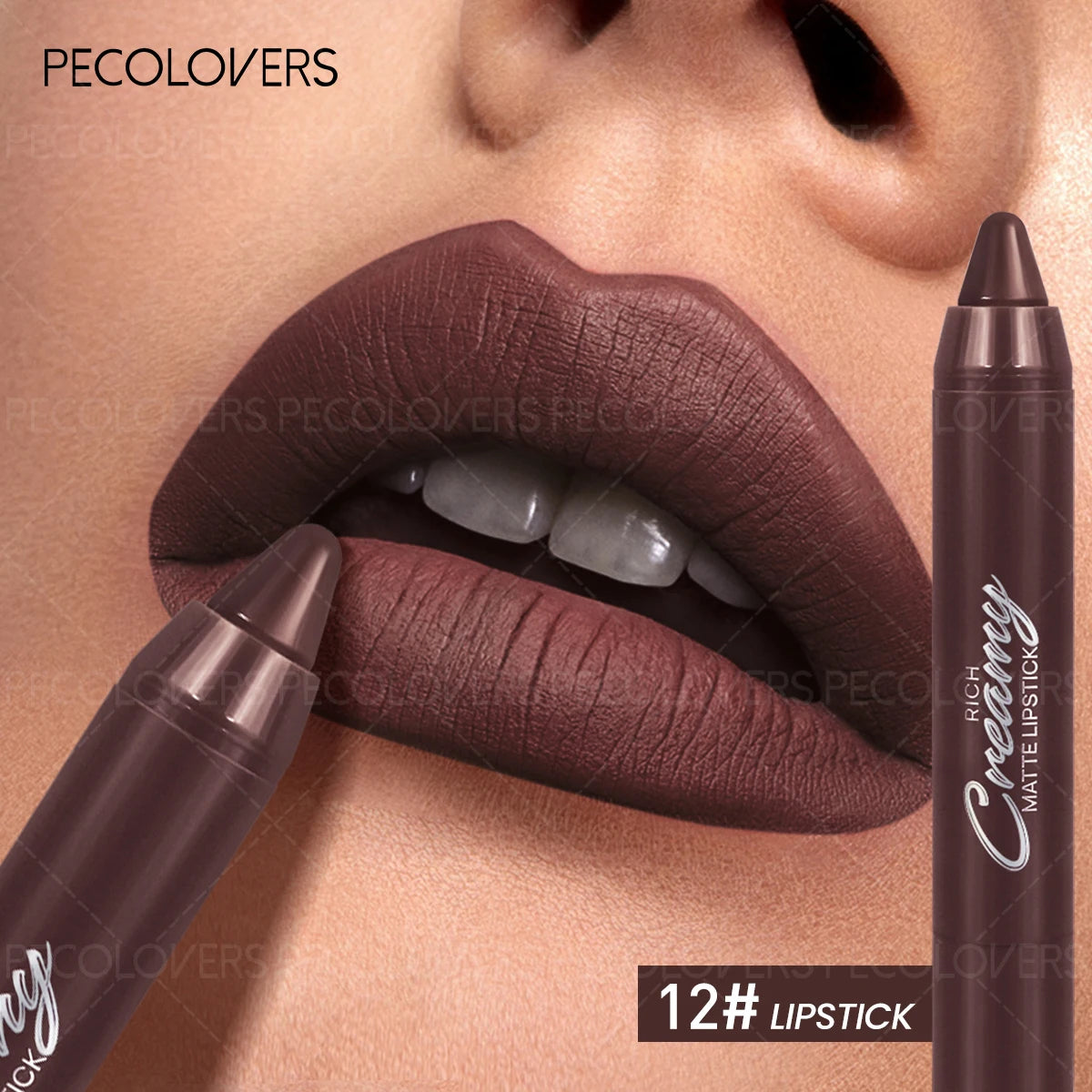 6 Colors Matte Lipstick Pen, Long-Lasting Waterproof Lipstick Crayon,Non Stick Cup, Multi-Color Lipstick Pen Zpaxo 12