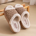 Unisex Block Fuzzy Fur Slippers EVA Thick Anti Slip Platform Sole