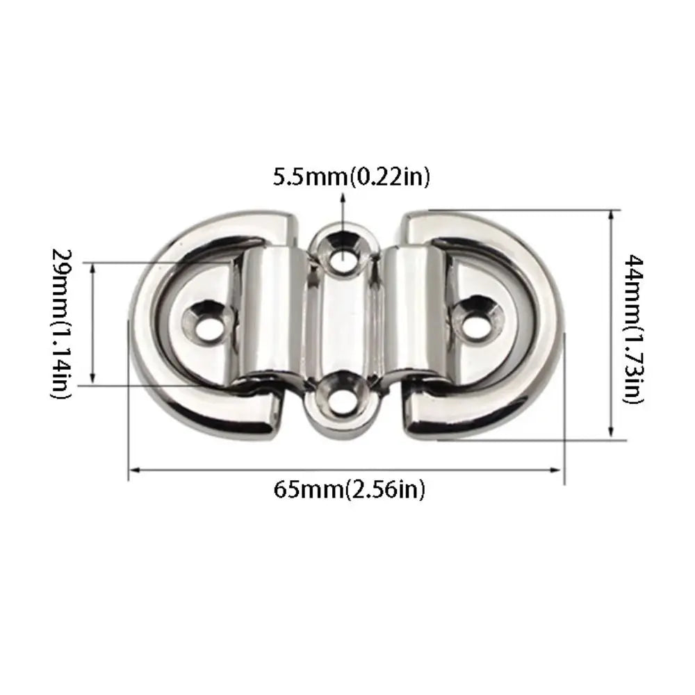 316 Stainless Steel D-shaped Buckle Folding Design Double D Ring Yacht Hardware Accessories Heavy Duty Polish Finish Zpaxo