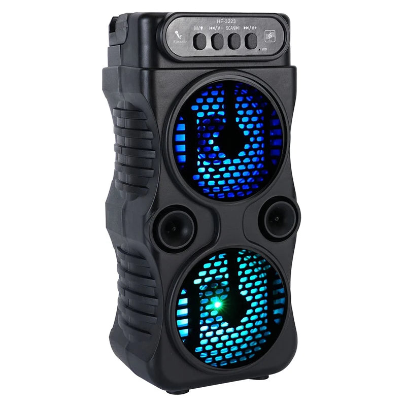 Compact Portable Outdoor Wireless Speaker Dual 3 Inches Music Bass Zpaxo