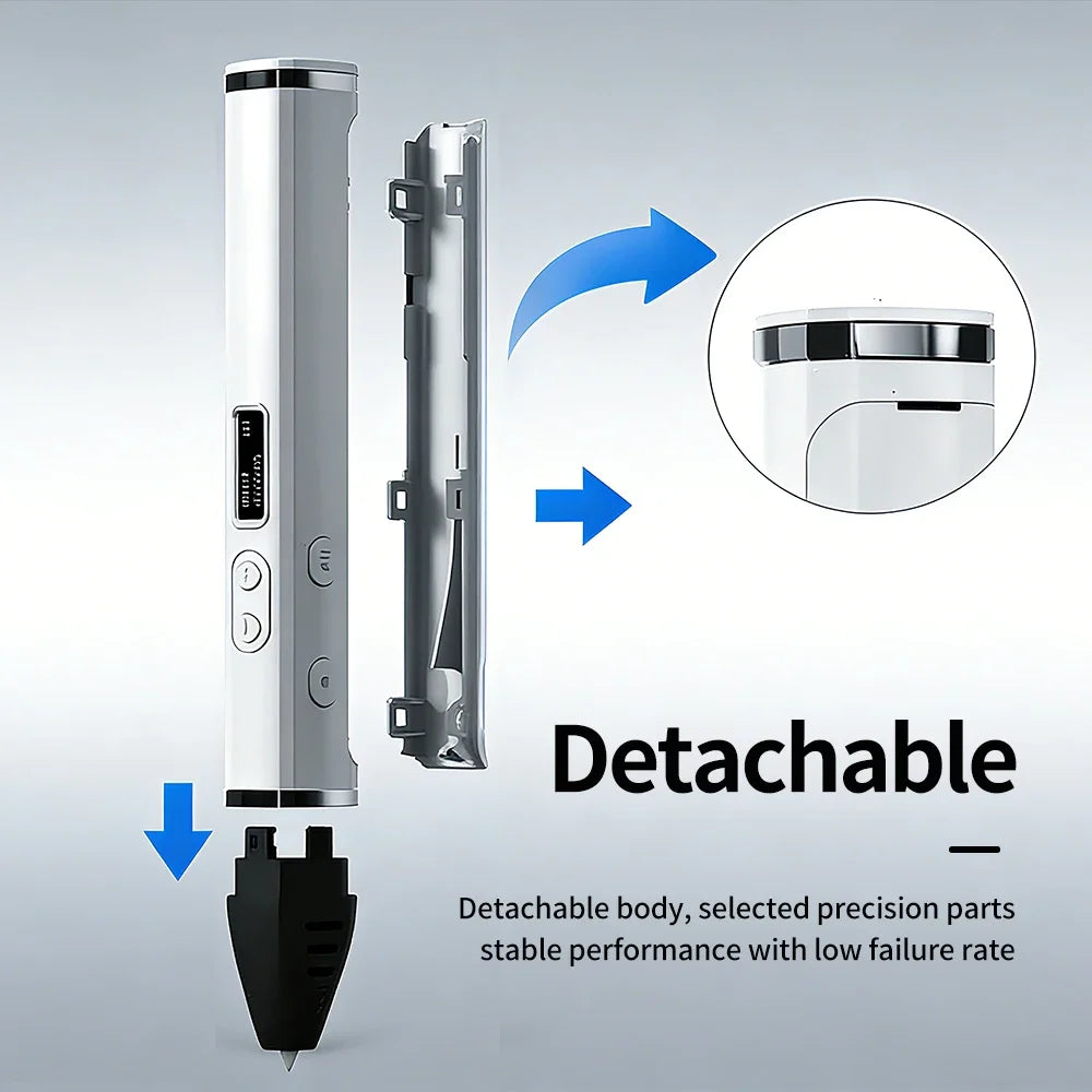 Professional 3D Printing Pen PLA Filament Doodling Making Detachable