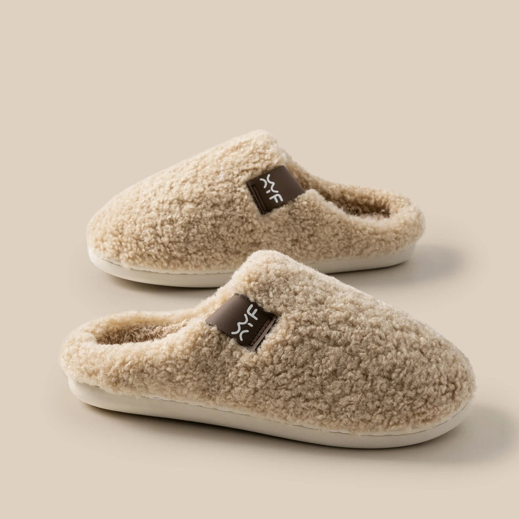 Cozy Furry Slippers Women Warm Non-slip Indoor Shoes Plush Fleece