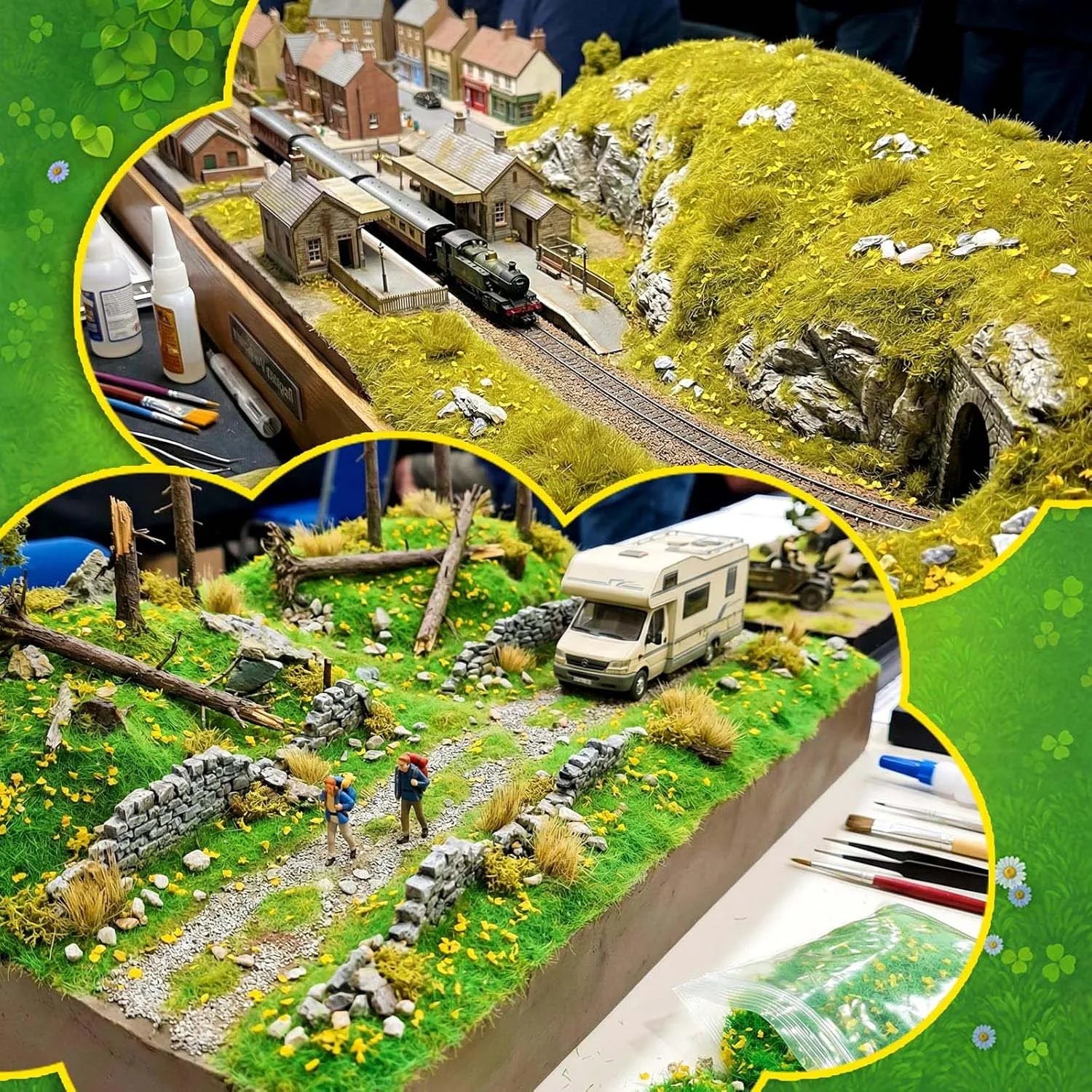 30G Static Grass Terrain Powder – HO & N Scale Diorama Kit Diorama Terrain Powder Zpaxo
