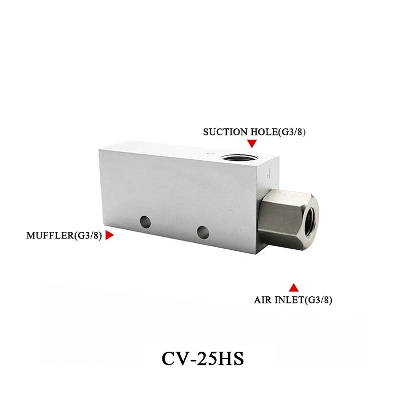Vacuum Generator Large Flow Valve CV-15/20/25HS Manipulator Suction Cup Negative Pressure Switch Control Pneumatic Accessories Zpaxo CV-25HS