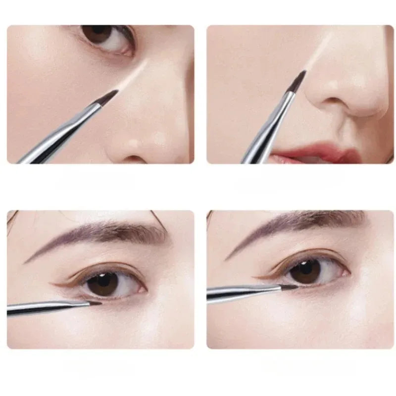 Ultra-Thin Angled Eyeliner & Eyebrow Brush Set | Precision Makeup