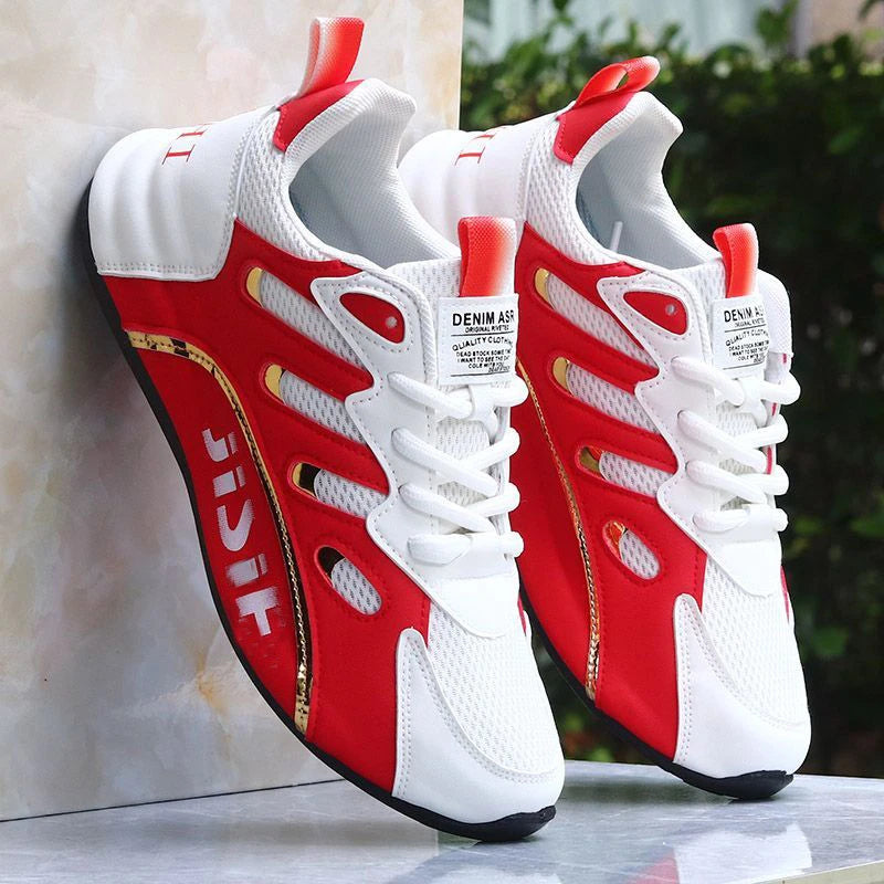 Men's Red White Breathable Mesh Sneakers Fashion Casual Running Shoes Zpaxo K015 Red 48 China Mainland