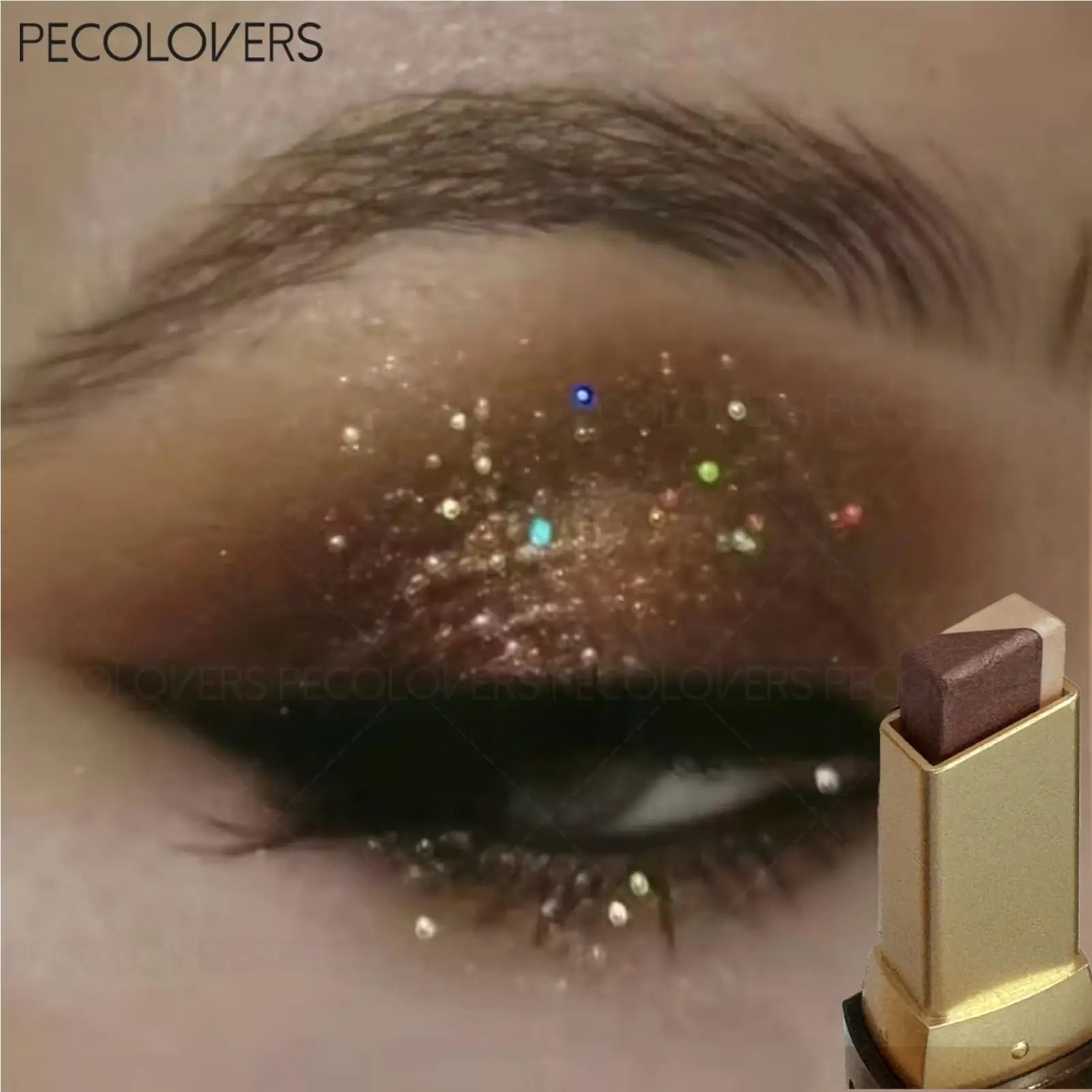 Dual-color Pink Eye Shadow Stick Pearly Metal Texture Waterproof