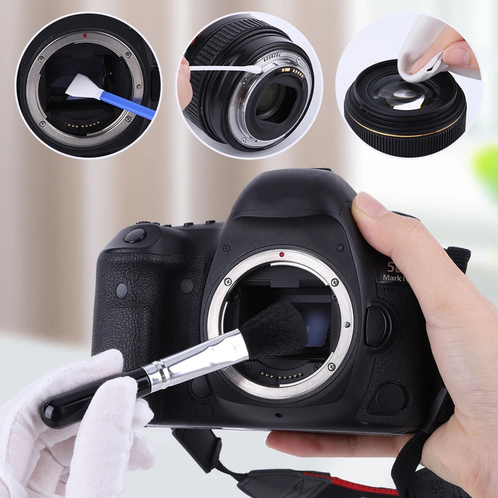 Professional Camera Cleaning Air Blower Swabs Cloth Brush Lens DSLR
