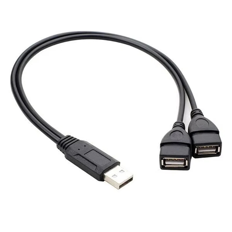 USB 2.0 A 1 Male To 2 Dual USB Female Data Hub Power Adapter One To Two Y Splitter USB Charging Power Cable Cord Extension Cable Zpaxo