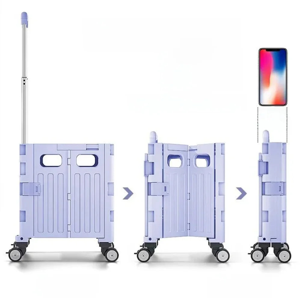 Foldable Outdoor op Cart with Pull Rod Vegetable Bung Small Pusart Multi-Functional Home Use Cam Cart Zpaxo