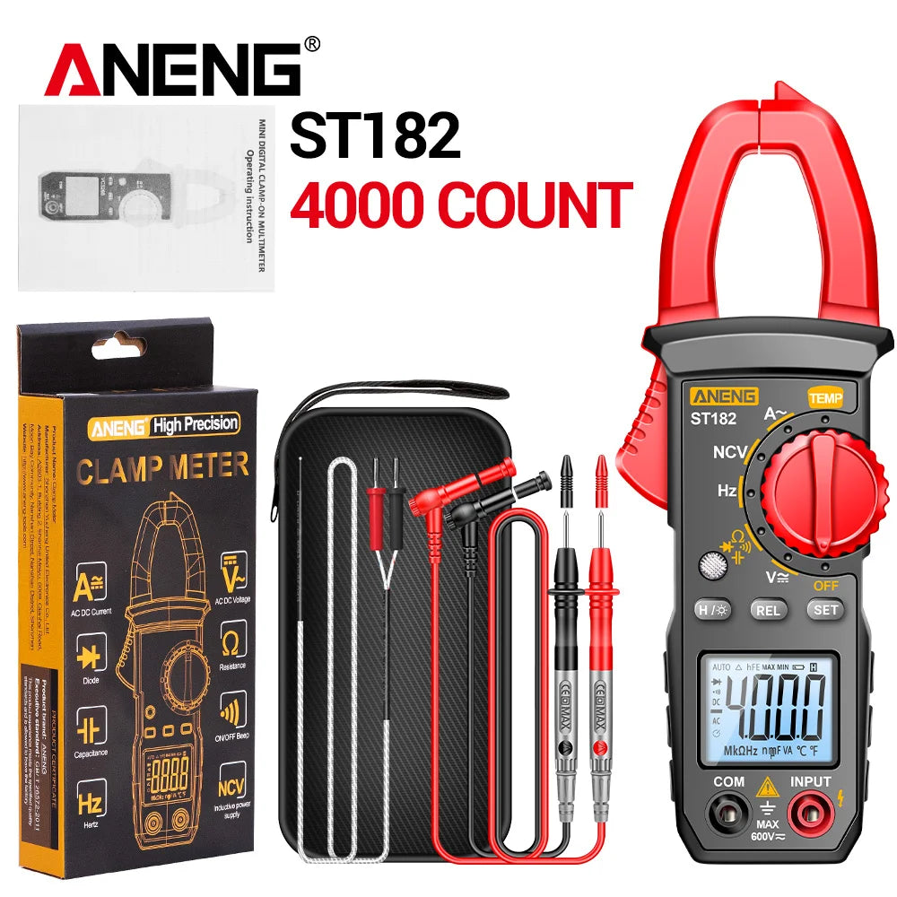Digital Multimeter ANENG ST182 Clamp Meter NCV Induction Jaw