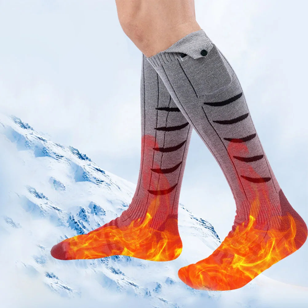 Electric Heated Socks Cold-Proof Winter Warm Thermal Socks Fast Heating Warm Winter Socks Washable for Cycling Camping Skating Zpaxo