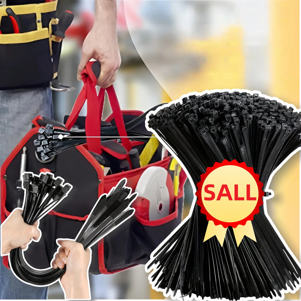Black White Nylon Cable Ties Adjustable Self-locking Fastening Rings Zip Tie High Tensile Strength Uv Resistant for Home Office Zpaxo