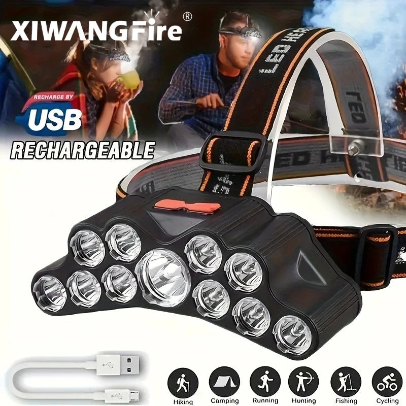 5 LED Flashlight Rechargeable Built Lithium Battery Strong Head Light Zpaxo