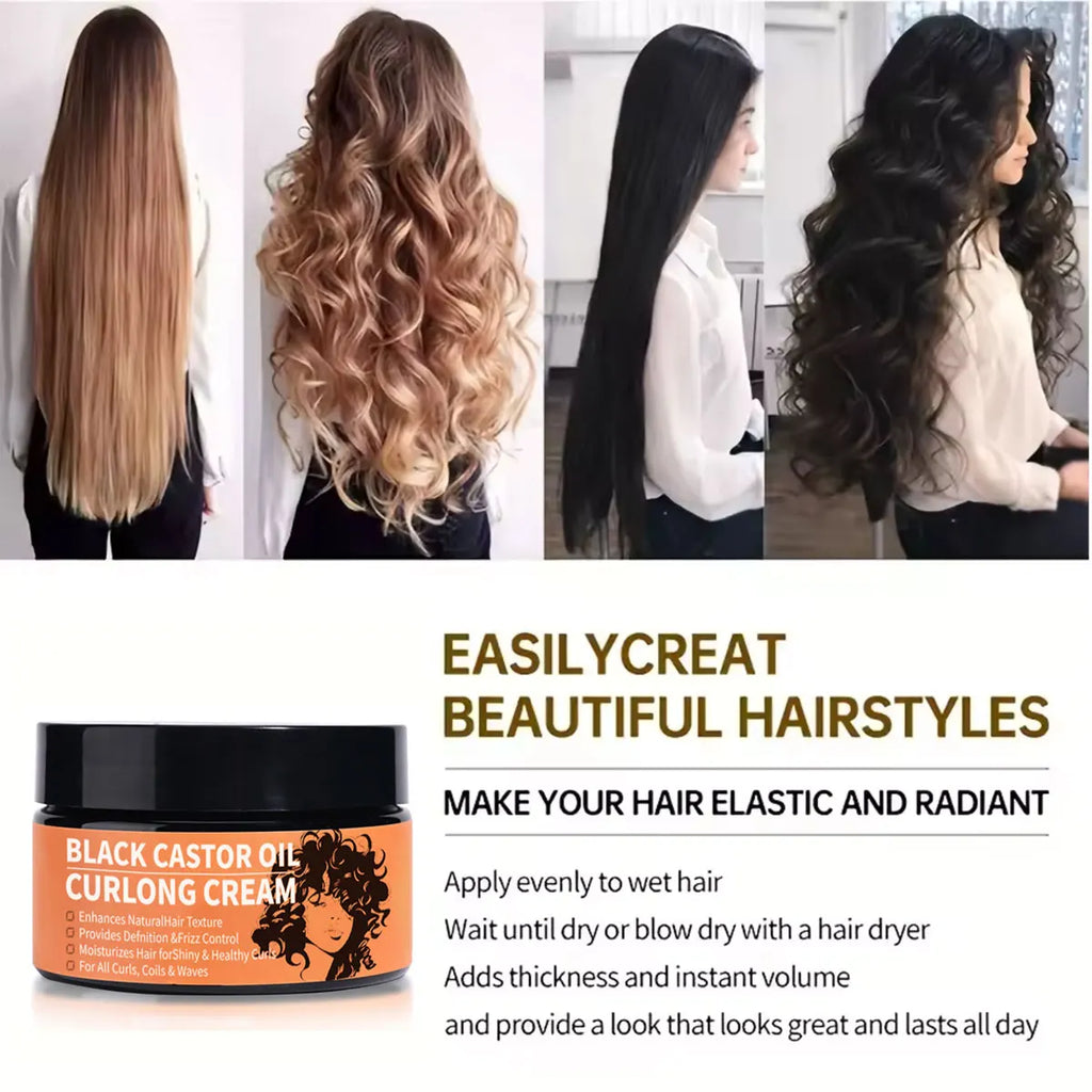 Black Castor Oil Curl Defining Cream – Anti-Frizz & Hydrating Curl Defining Cream Zpaxo