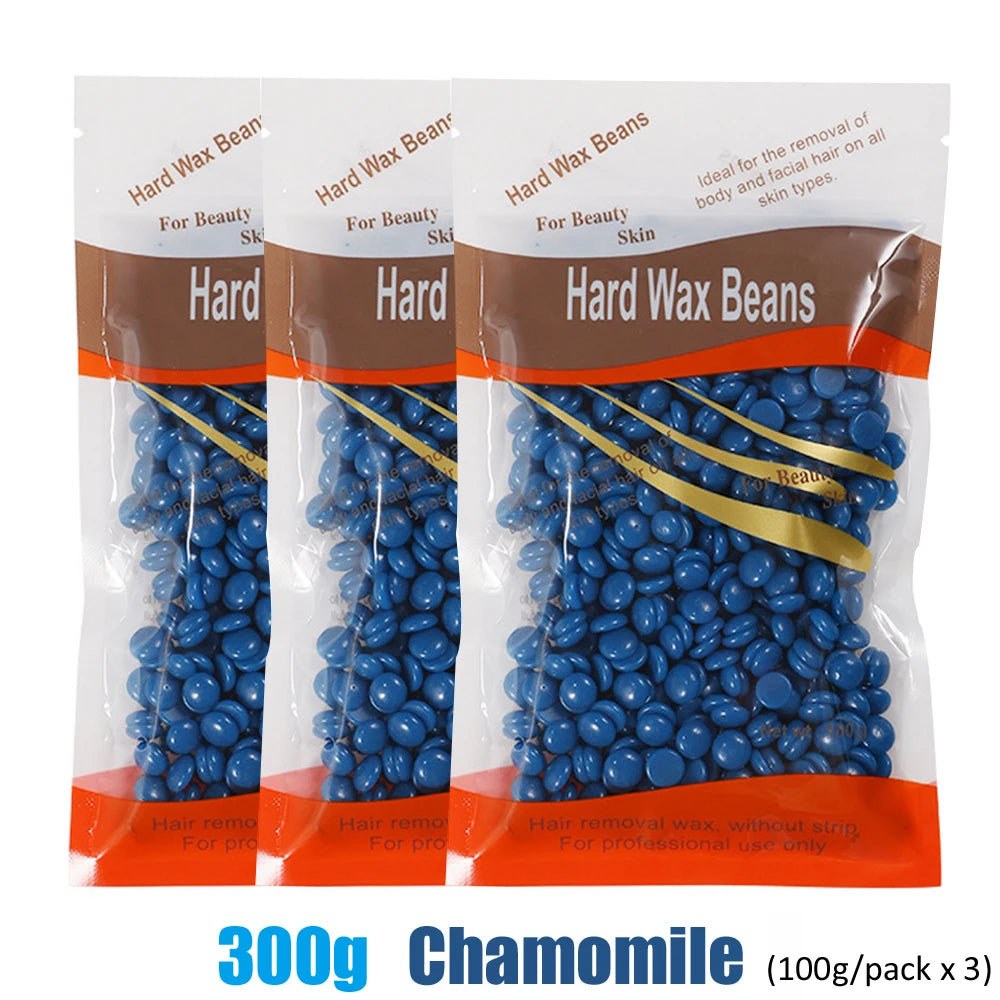 Hard Wax Beans Hair Removal – 500g/300g/50g Unisex Depilatory Wax Beans Zpaxo 300g-Chamomile