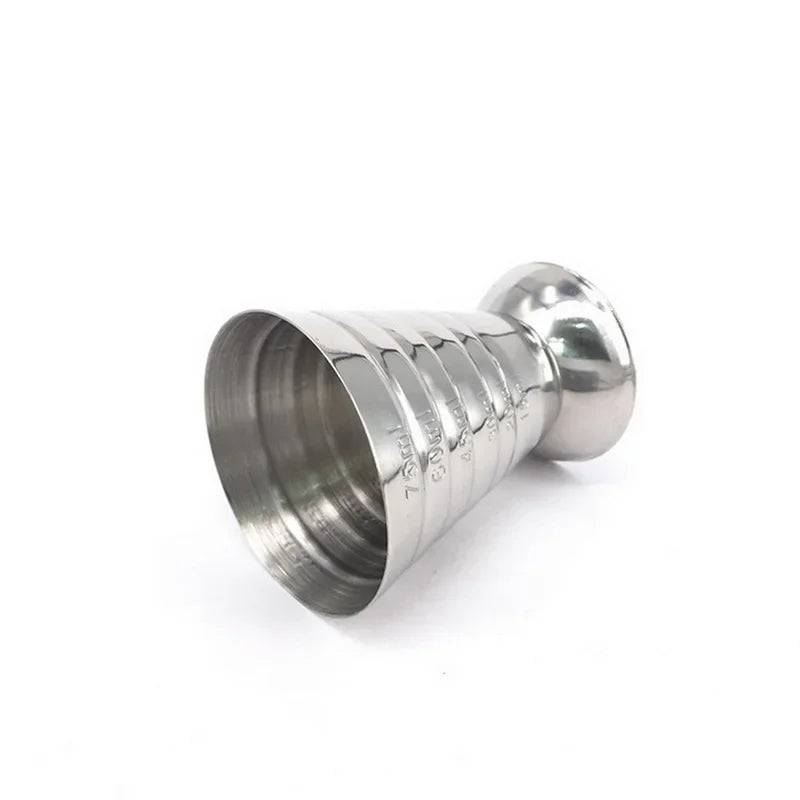  1pc 75ML Stainless Steel Measuring Cup Cocktail Tools Mixing Drink Accessories Three Scale Wine Measuring Cups For Home Party Zpaxo silvery