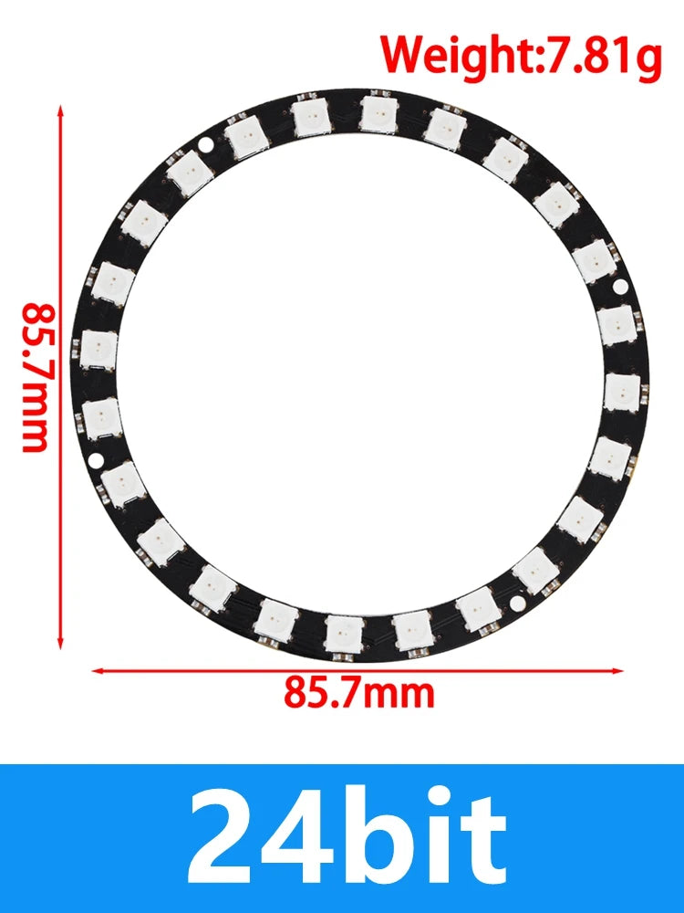 WS2812B 24-Bit Addressable RGB LED Ring 5050 High-brightness Zpaxo ws2812 24bit