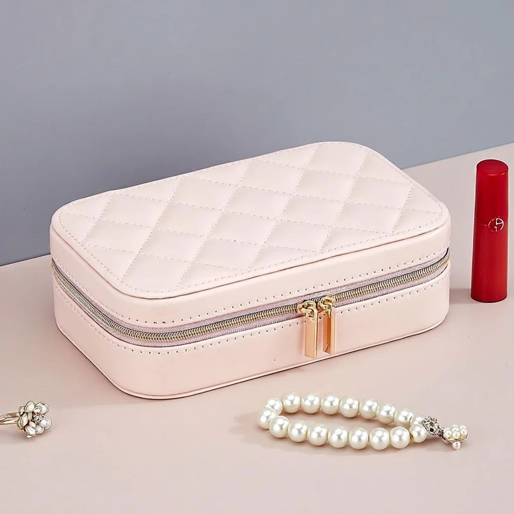 Double Layer Travel Jewelry Box – PU Leather Organizer