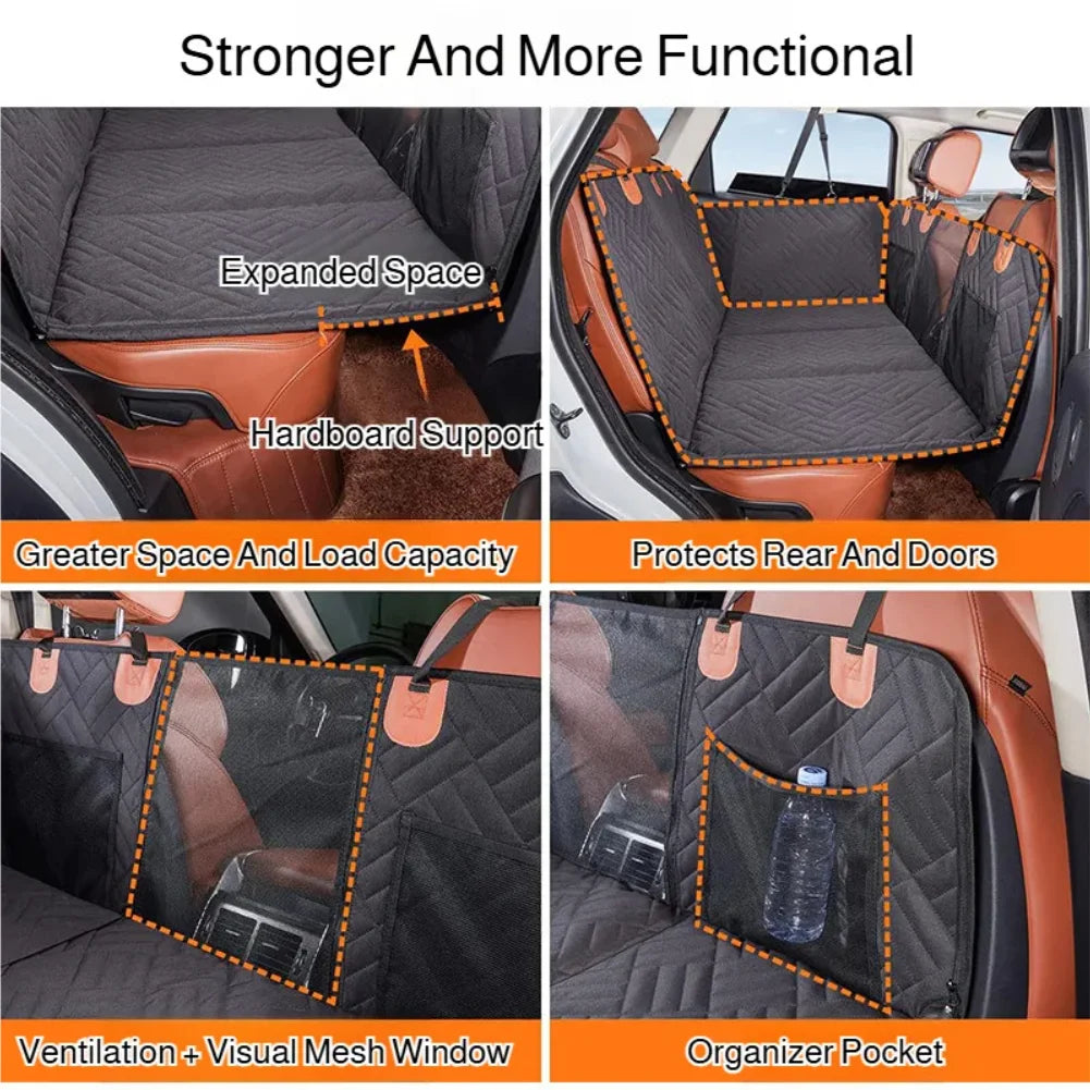 Removable Car Mat Hardboard Extension Dog Kennel Waterproof Scratch Proof Car Pet Hammock Rear Seat Travel Mat Dog Seat Cover Zpaxo