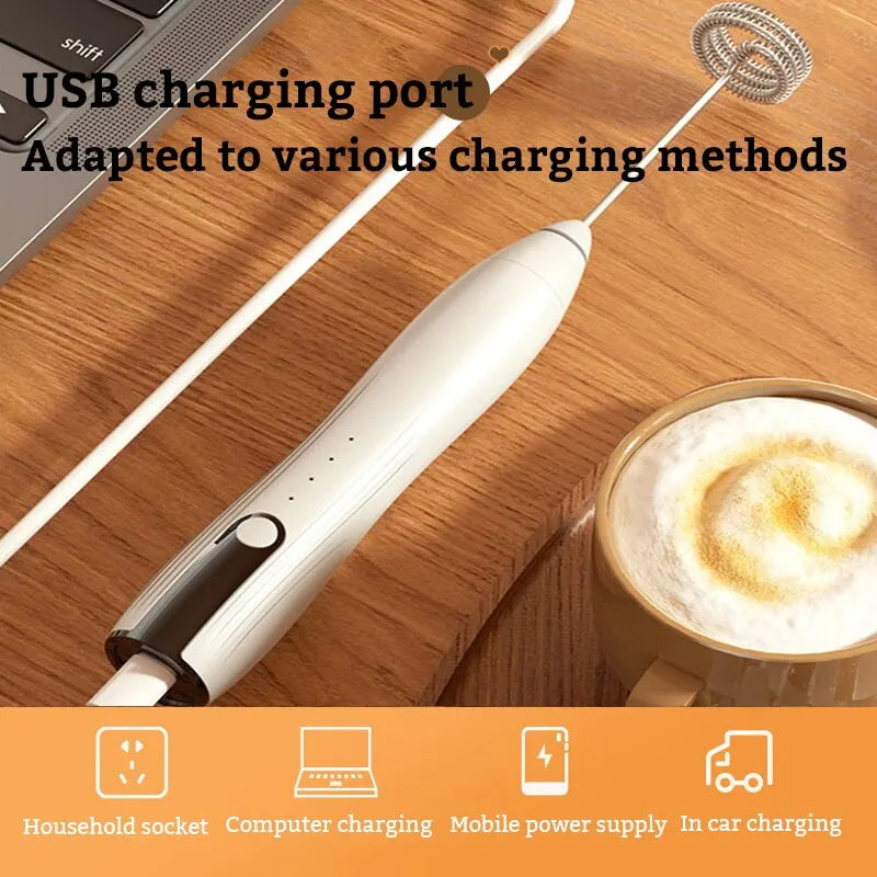 Mini Electric Milk Foamer Blender Wireless Coffee Whisk Mixer Handheld Egg Beater Cappuccino Frother Mixer Kitchen Whisk Tools Zpaxo