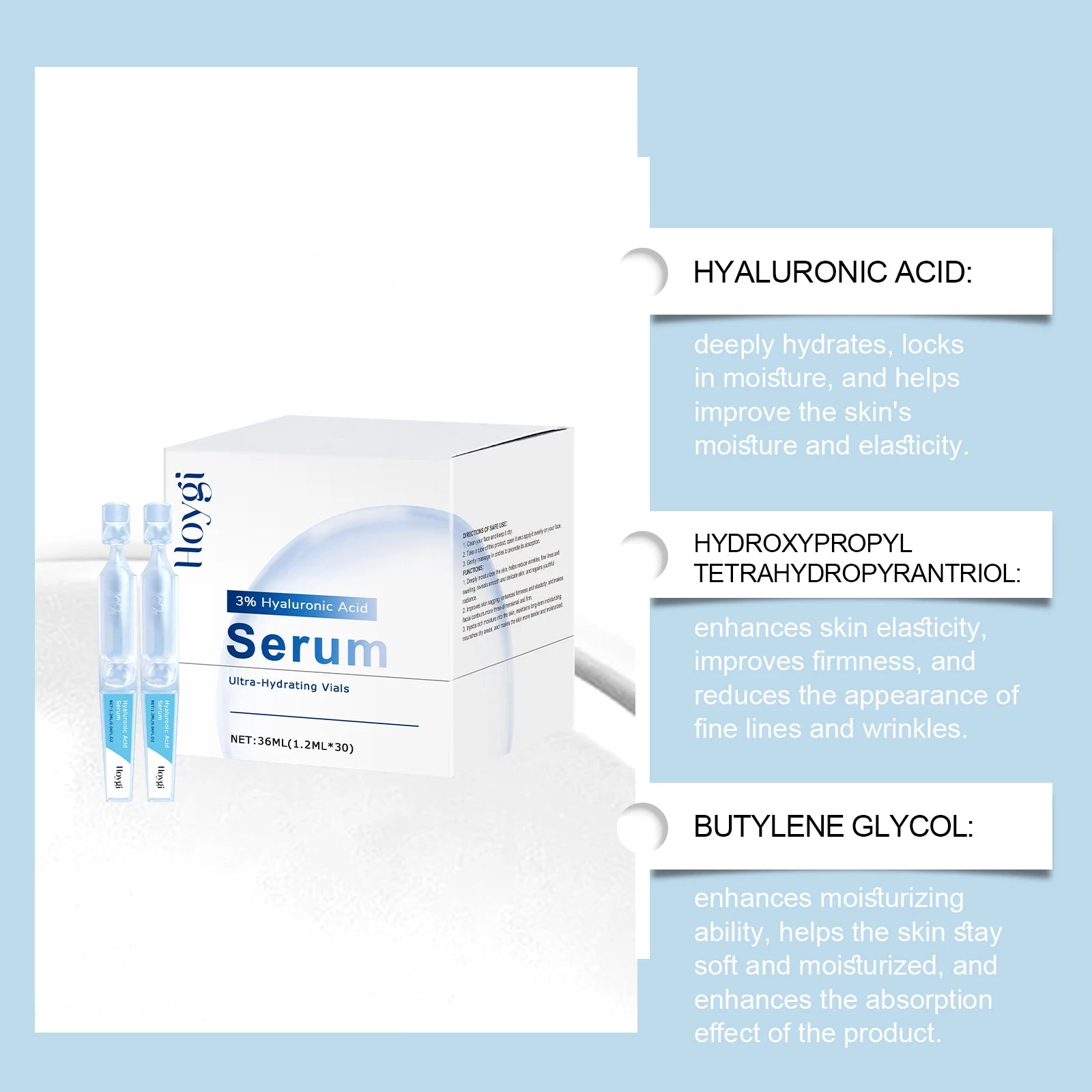 Hoygi Hyaluronic Acid Face Serum – Hydrate, Firm & Brighten Hyaluronic Acid Serum Zpaxo