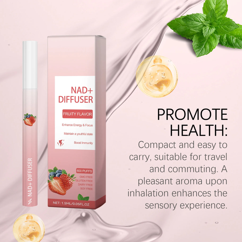 NAD+ Herbal Energy Diffuser Stick | Focus, Immunity & Vitality Herbal Inhalation Diffuser Zpaxo