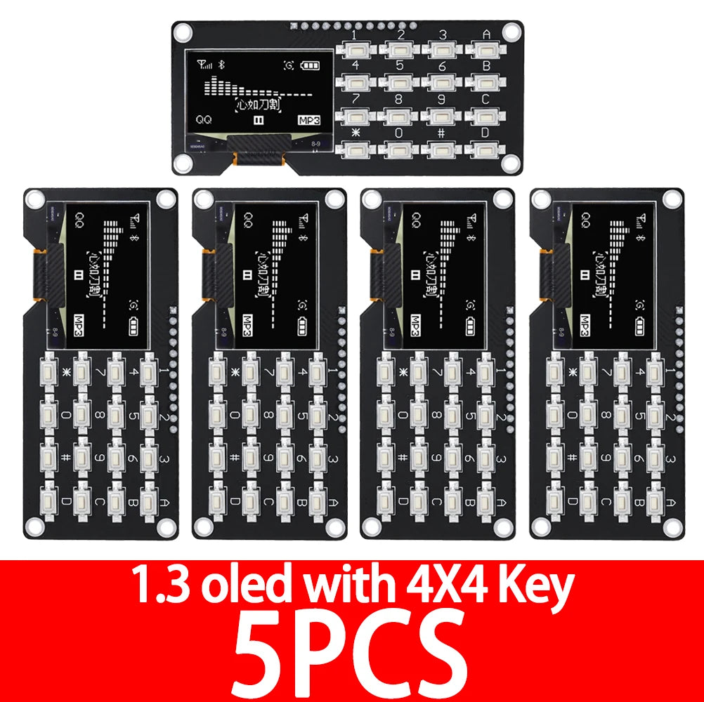 SSD1106/SSD1315 0.96/1.3" OLED Keypad Module – 4x4 16-Key Combo for Arduino DIY Zpaxo 5pcs 1.3 4X4 Key